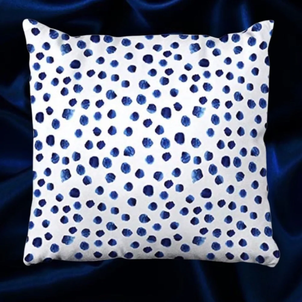 Luxury Home | Oversized Soft Blueberry Watercolor Polka Dot Euro Pillow Cover 🫐